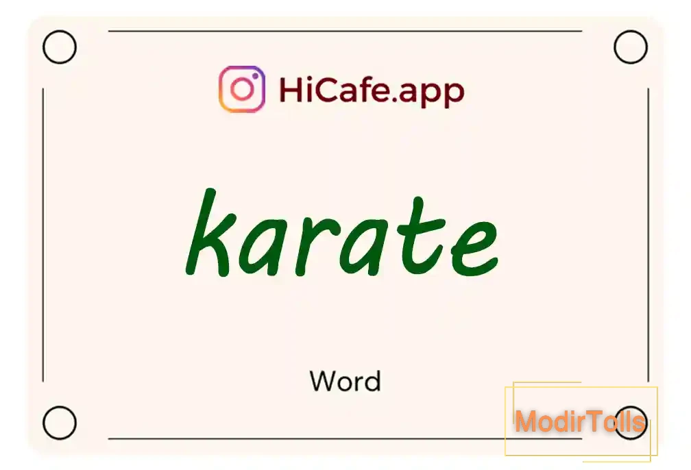 Meaning and usage of karate word