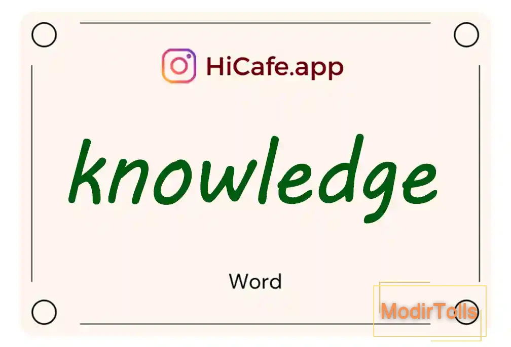 Meaning and usage of knowledge word
