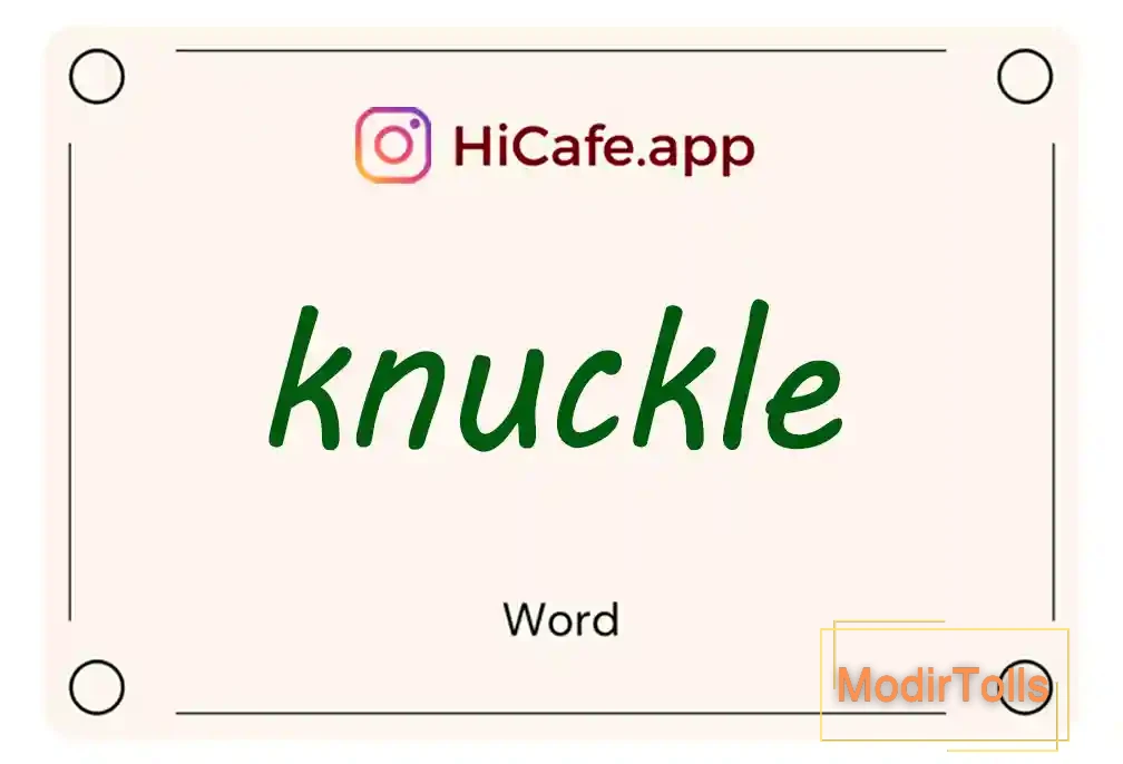Meaning and usage of knuckle word