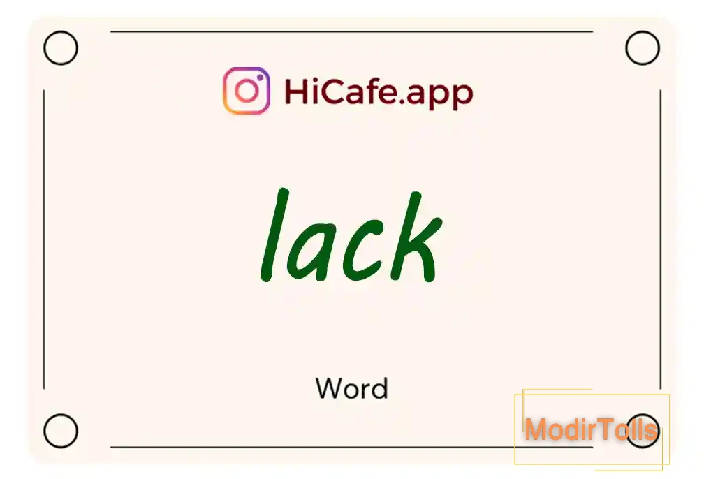 Meaning and usage of lack word