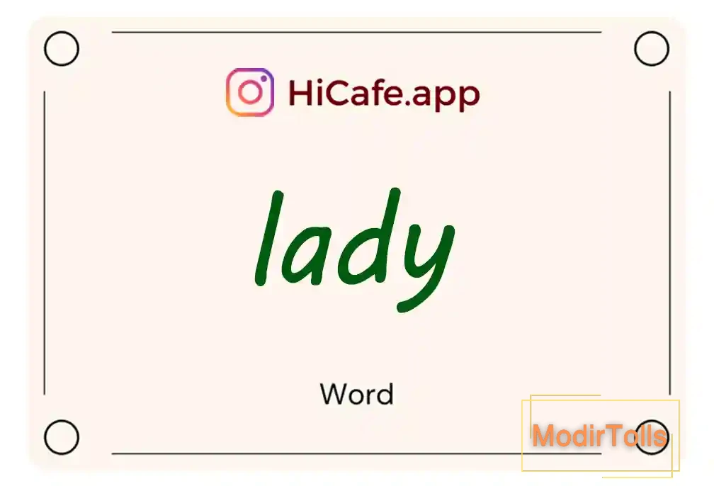 Meaning and usage of lady word