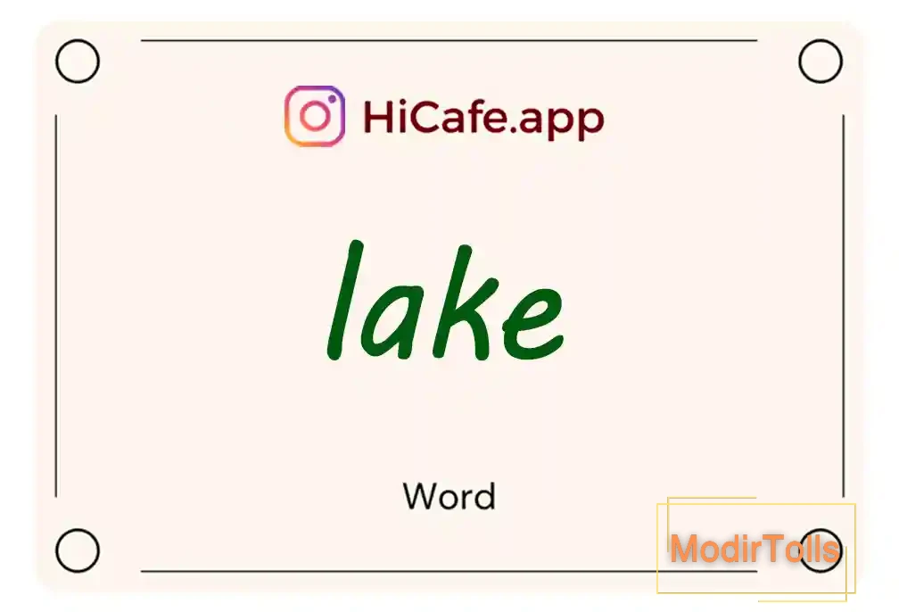 Meaning and usage of lake word