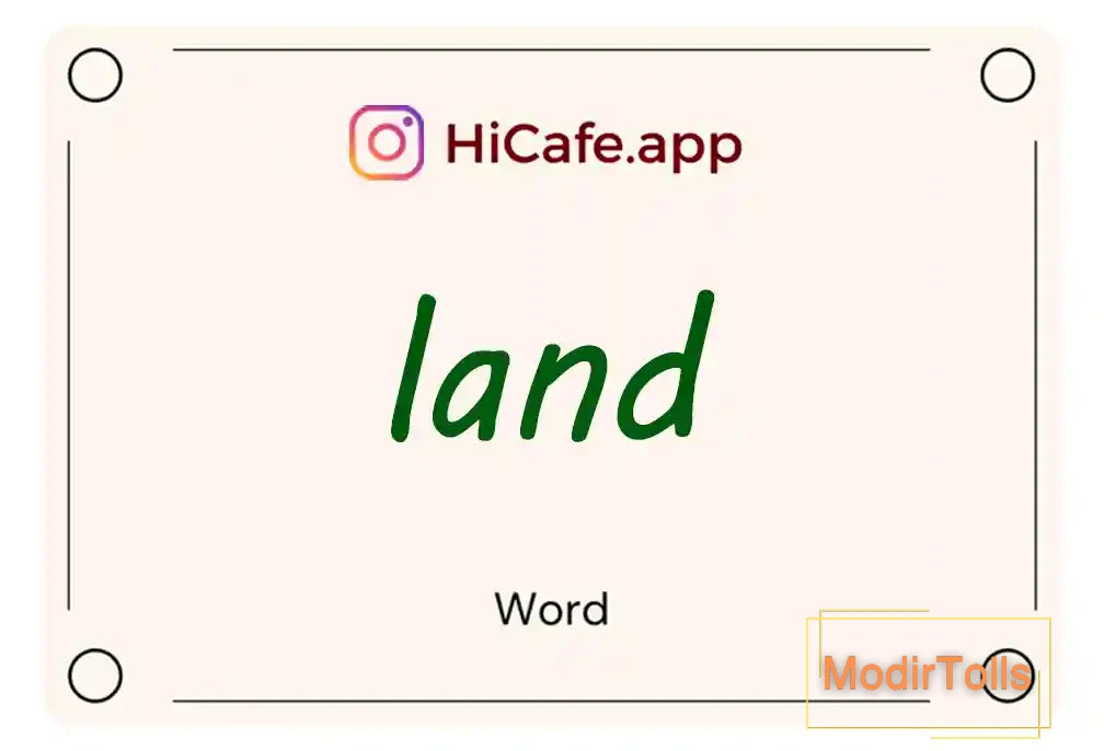 Meaning and usage of land word