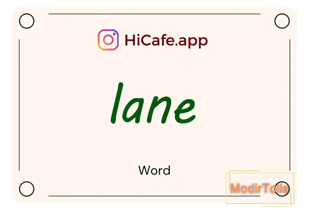 Meaning and usage of lane word