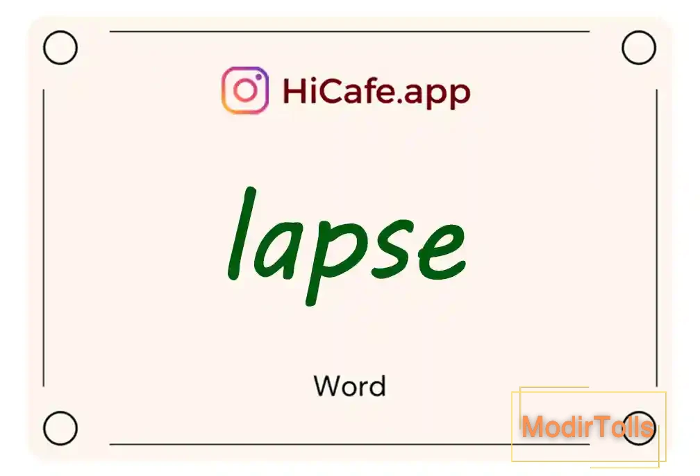 Meaning and usage of lapse word
