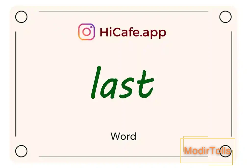 Meaning and usage of last word