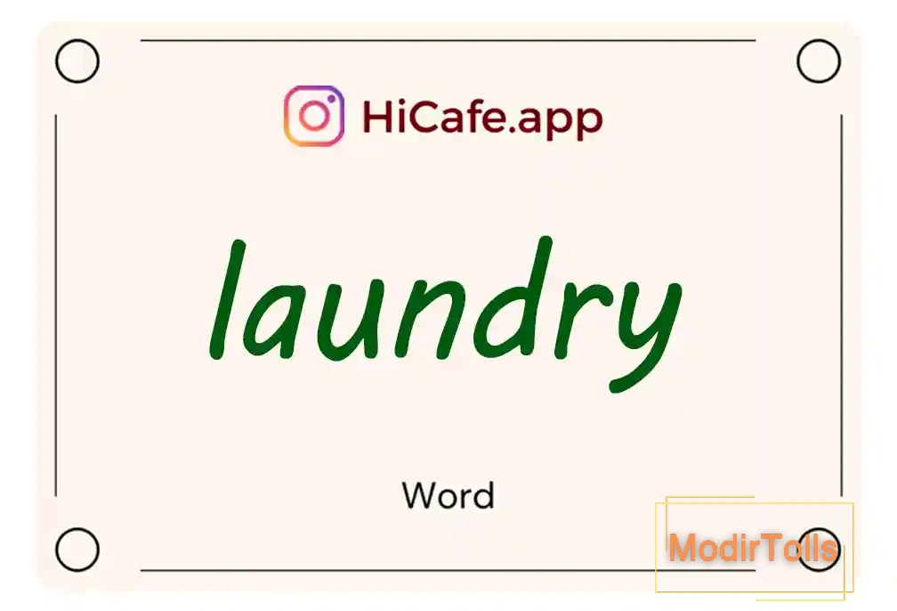Meaning and usage of laundry word