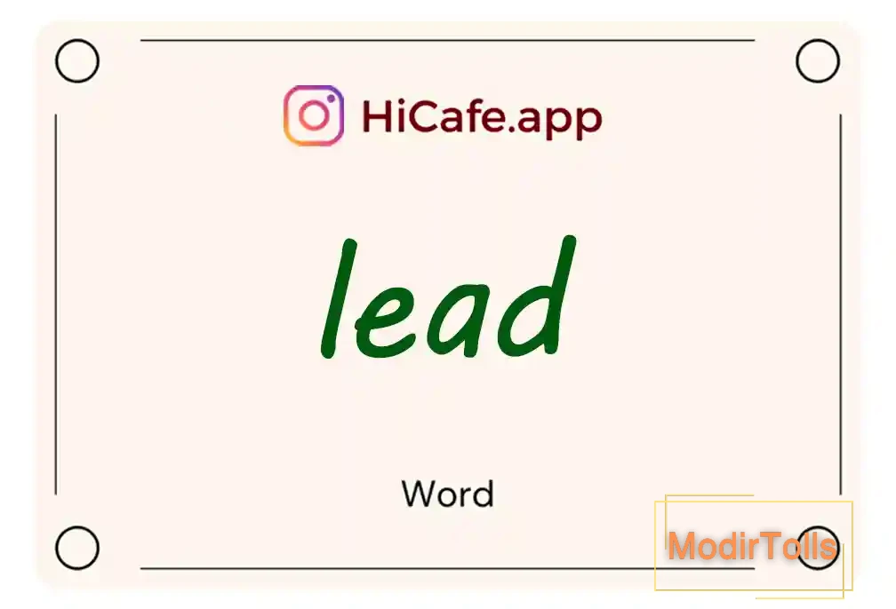 Meaning and usage of lead word