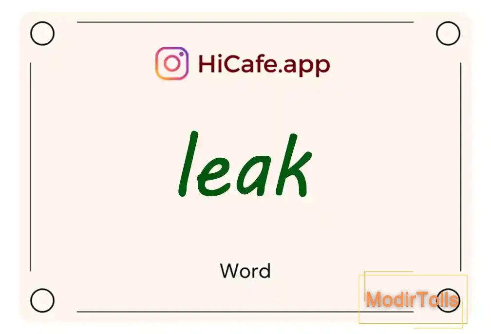 Meaning and usage of leak word