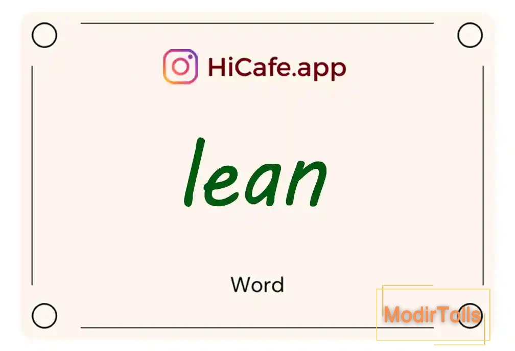Meaning and usage of lean word
