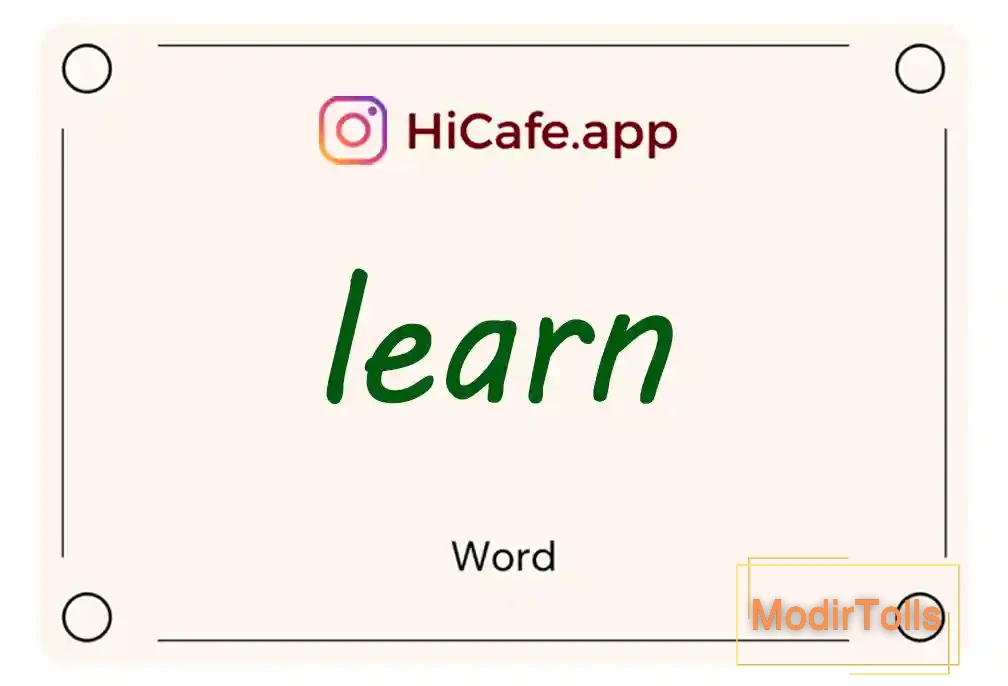 Meaning and usage of learn word