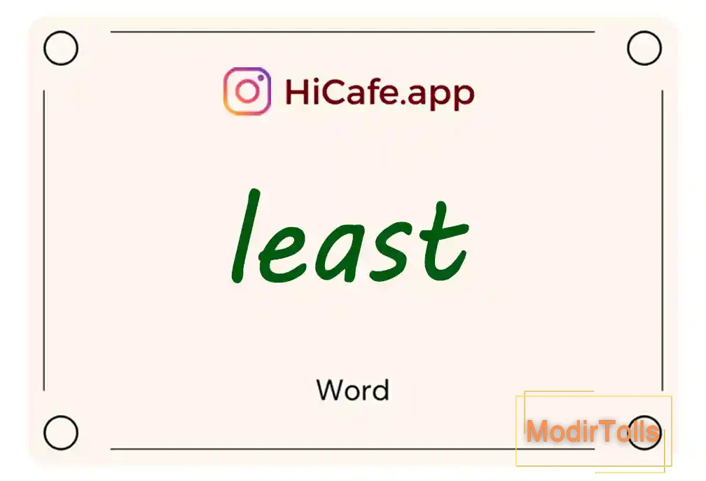 Meaning and usage of least word