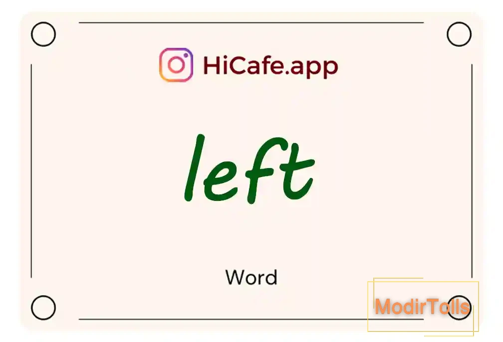 Meaning and usage of left word