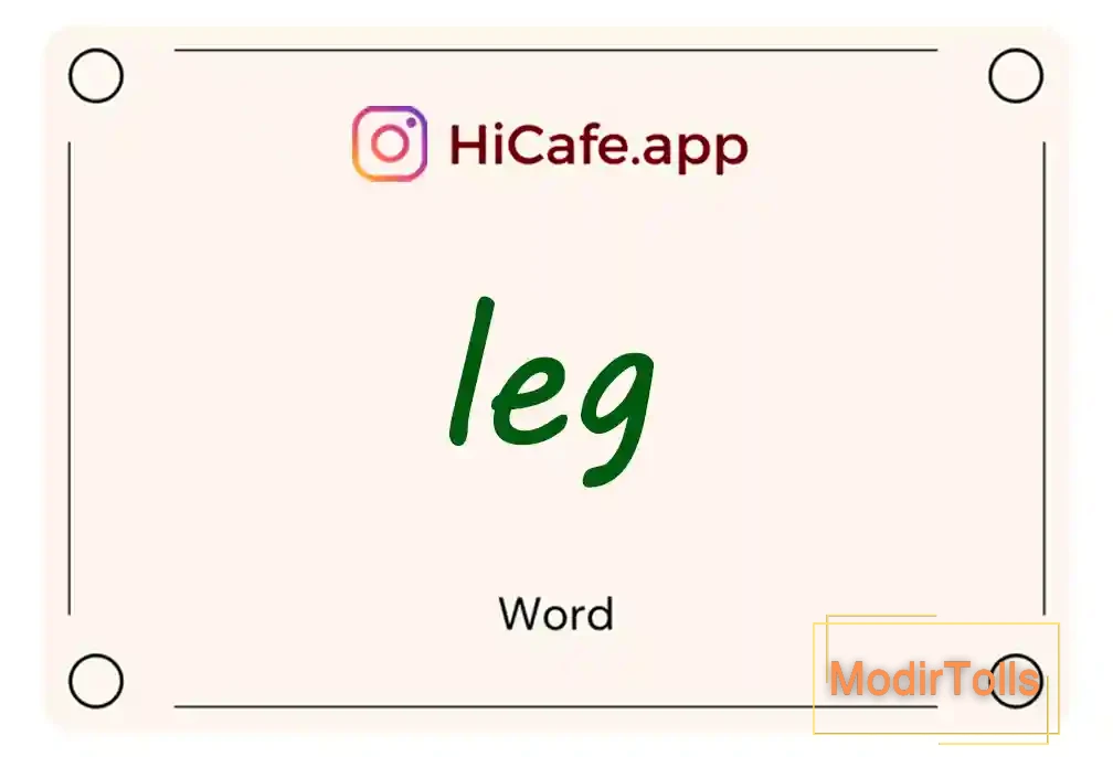 Meaning and usage of leg word