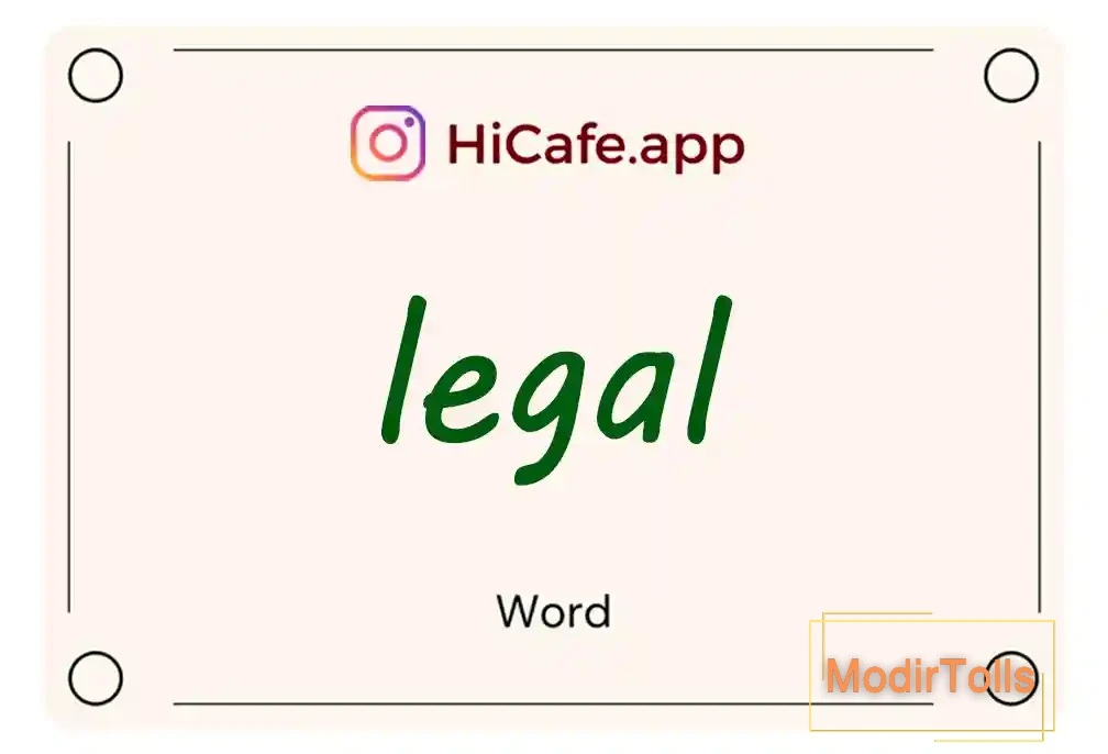 Meaning and usage of legal word