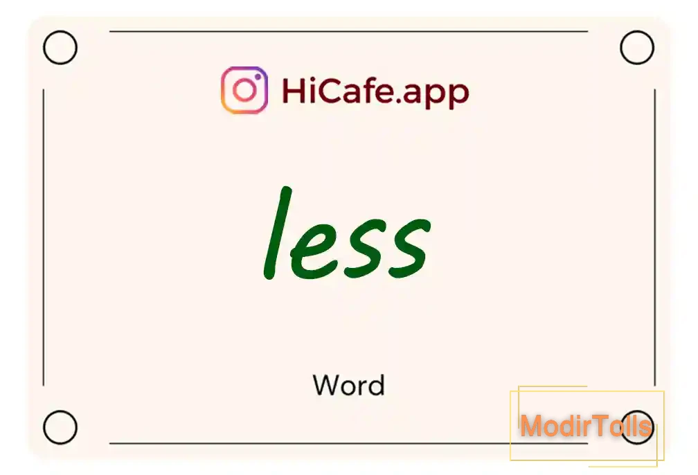 Meaning and usage of less word