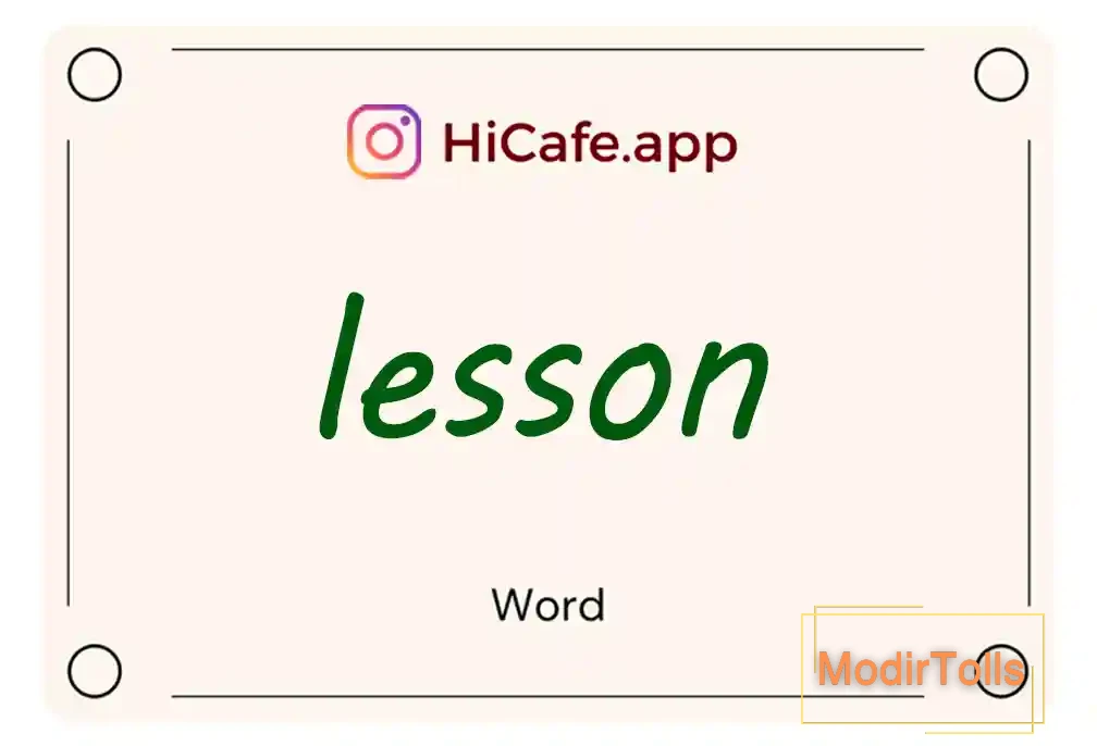 Meaning and usage of lesson word