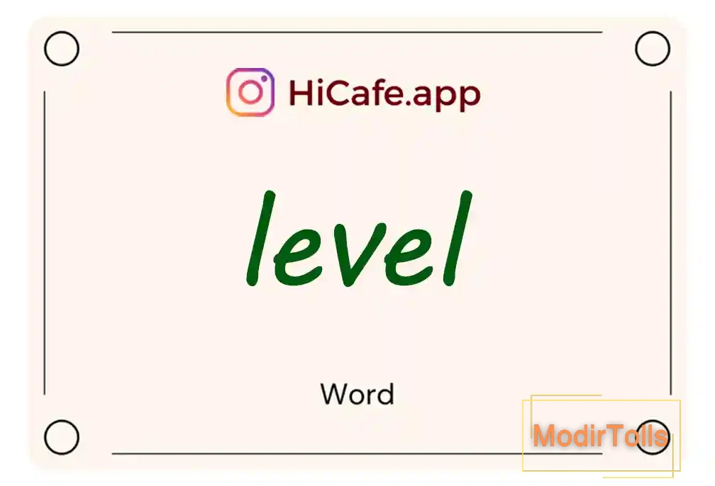 Meaning and usage of level word