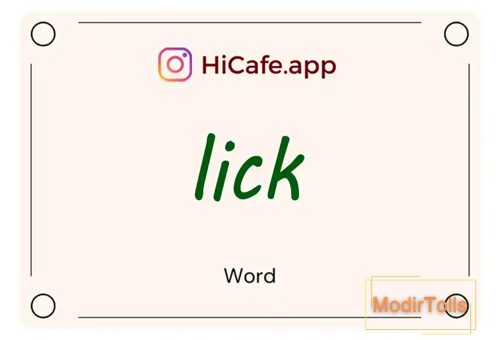 Meaning and usage of lick word