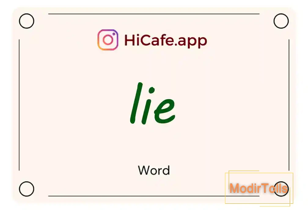 Meaning and usage of lie word