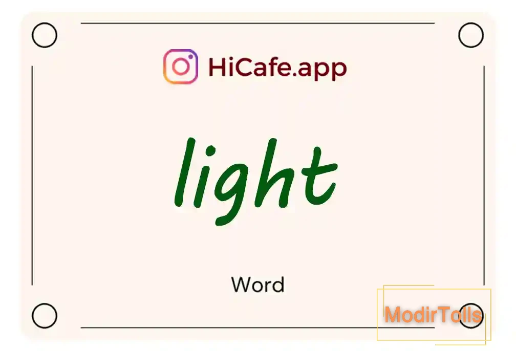 Meaning and usage of light word