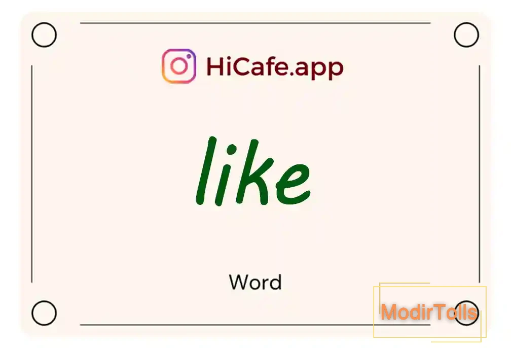 Meaning and usage of like word