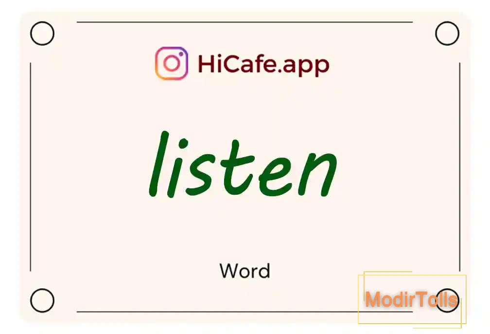 Meaning and usage of listen word