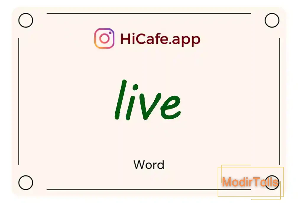 Meaning and usage of live word