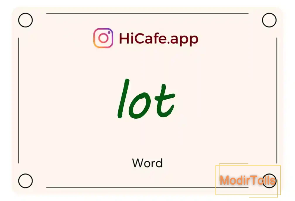 Meaning and usage of lot word