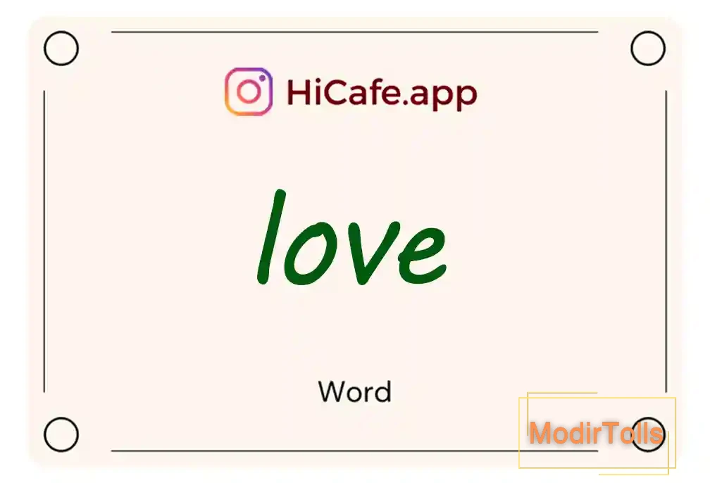 Meaning and usage of love word