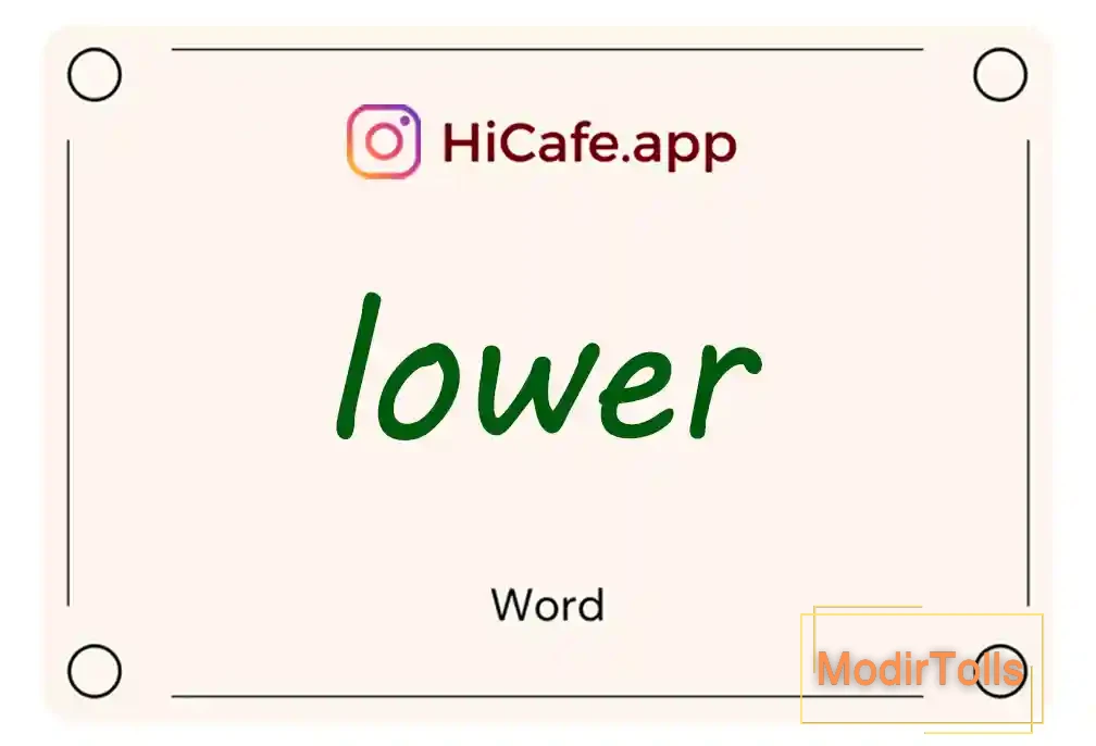 Meaning and usage of lower word