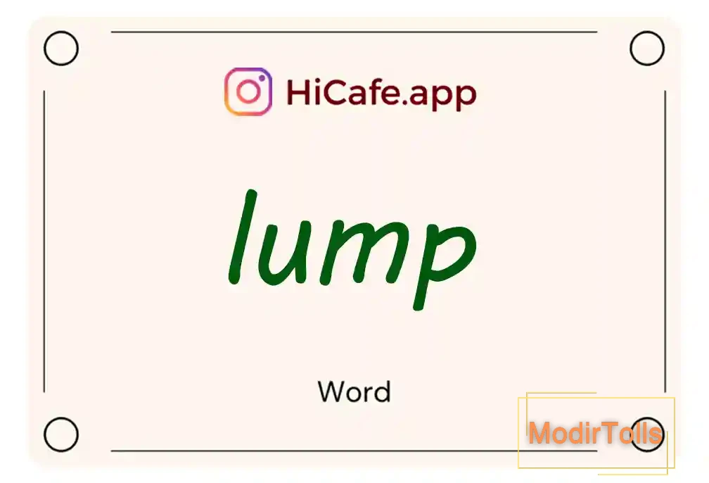 Meaning and usage of lump word