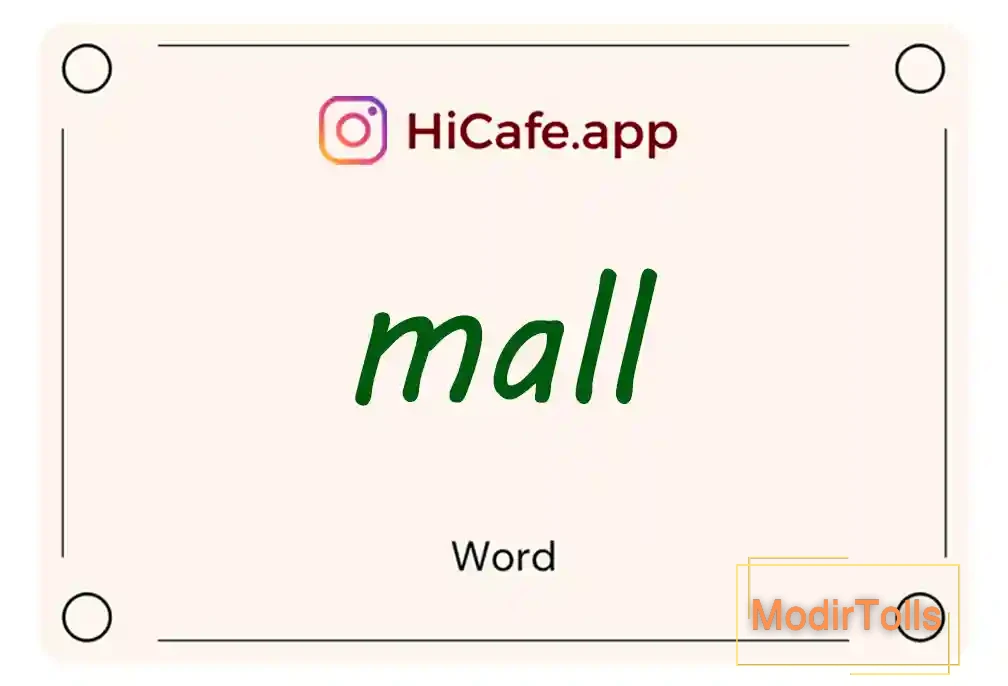 Meaning and usage of mall word