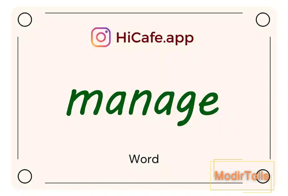 Meaning and usage of manage word