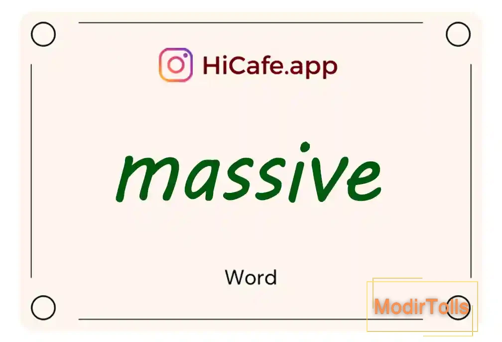 Meaning and usage of massive word