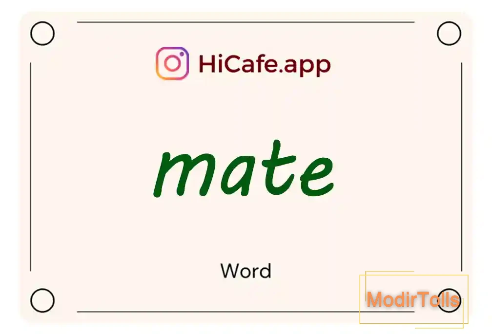 Meaning and usage of mate word