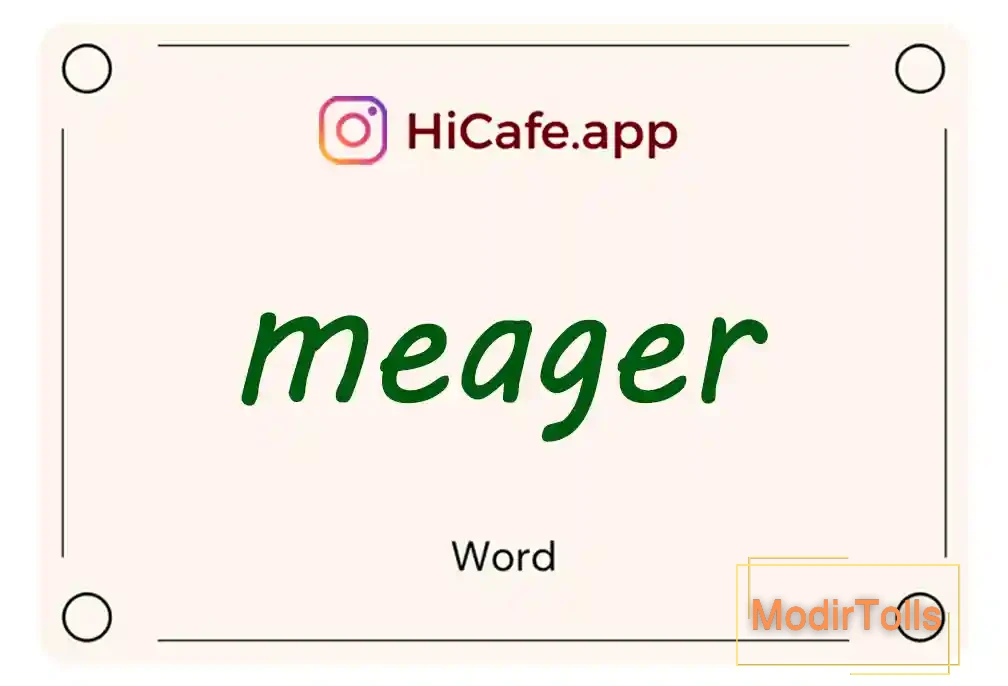 Meaning and usage of meager word
