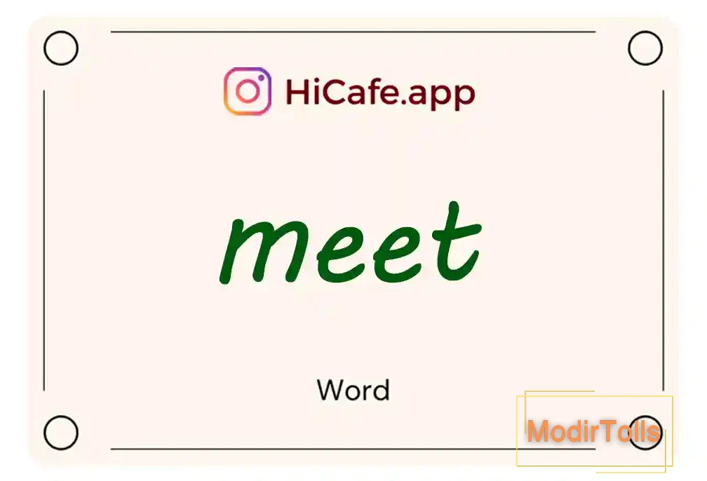 Meaning and usage of meet word