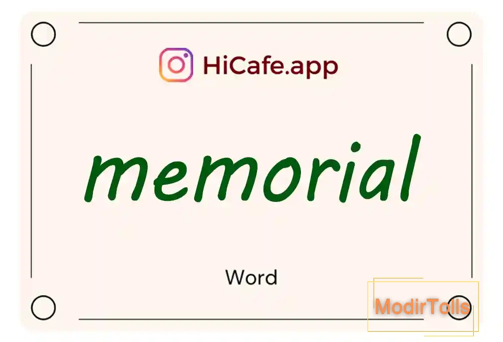 Meaning and usage of memorial word
