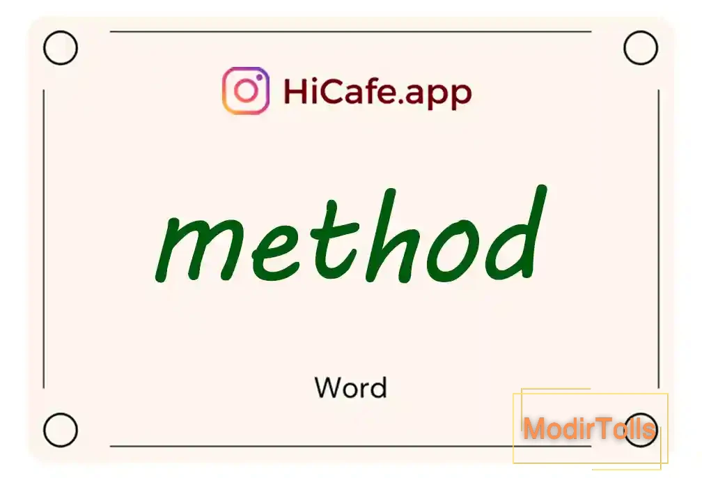 Meaning and usage of method word
