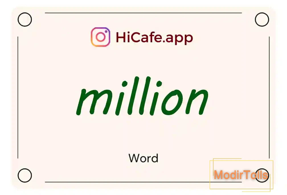 Meaning and usage of million word