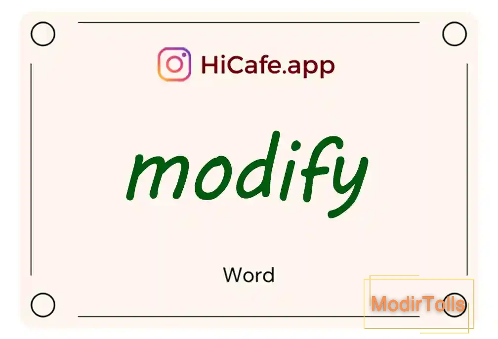 Meaning and usage of modify word