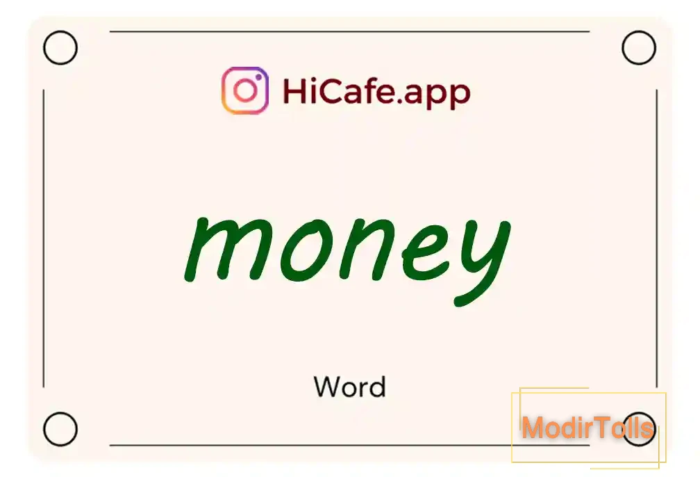 Meaning and usage of money word