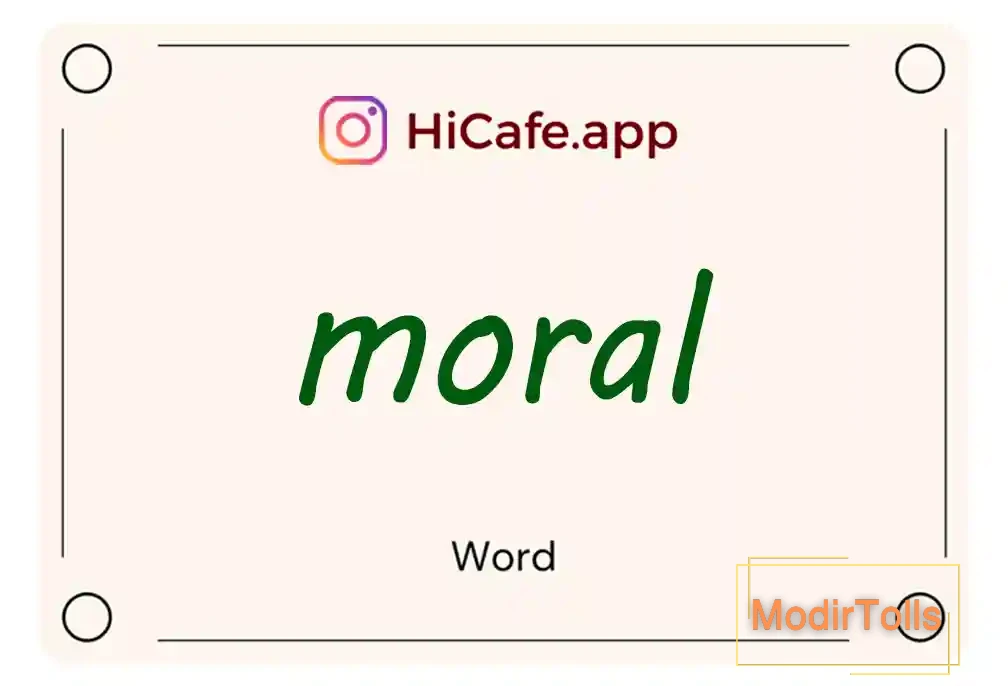 Meaning and usage of moral word