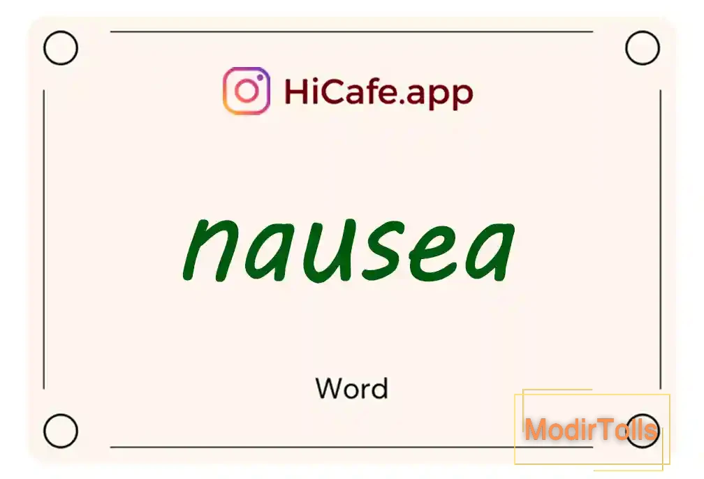 Meaning and usage of nausea word