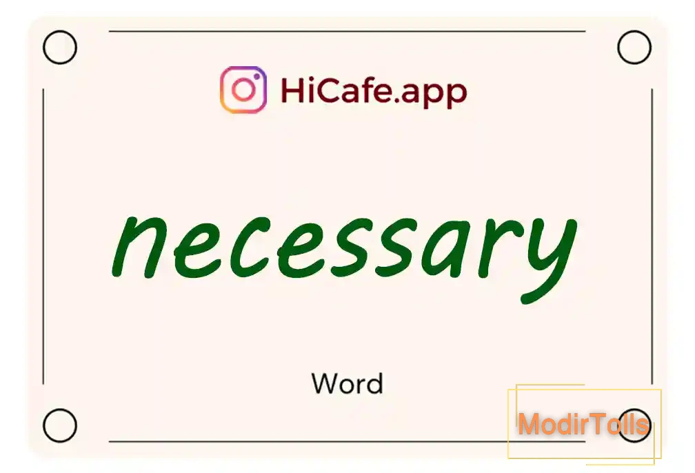 Meaning and usage of necessary word