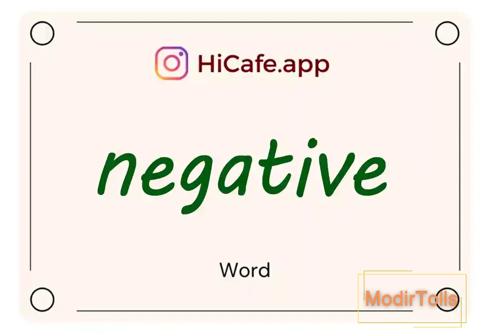 Meaning and usage of negative word
