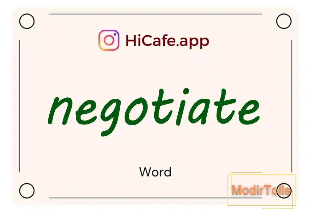 Meaning and usage of negotiate word