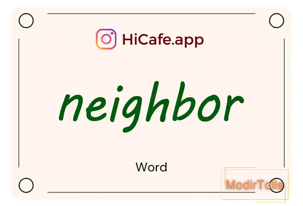 Meaning and usage of neighbor word