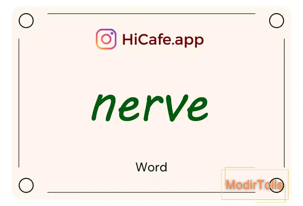 Meaning and usage of nerve word